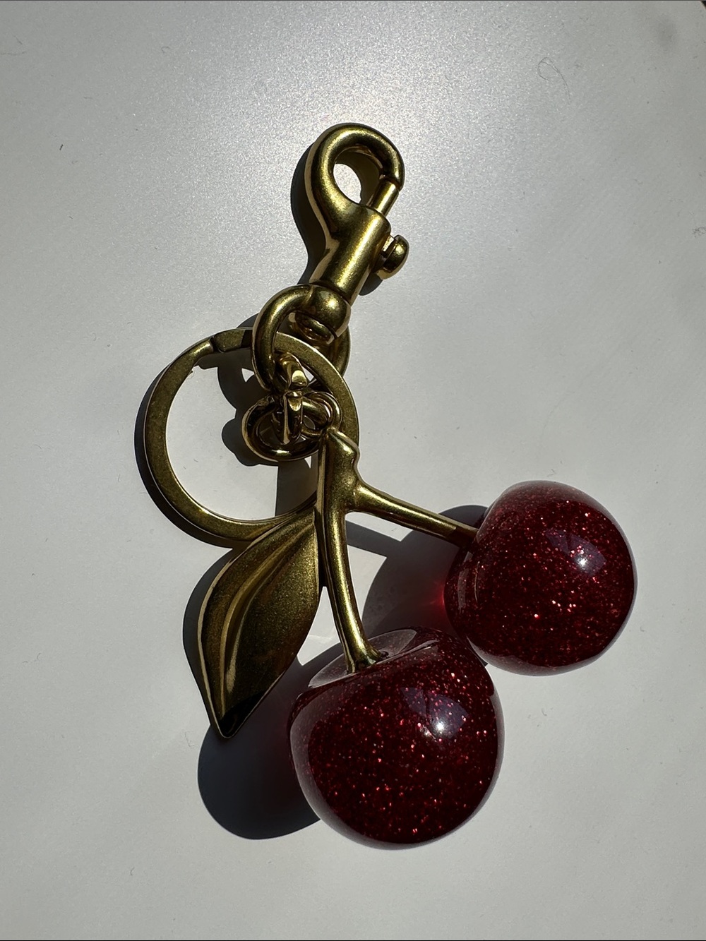 Sparkling Cherry Keychain Bag Charm - Red - Picture 8 of 14